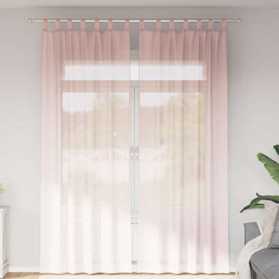 Voile Curtains With Rod Pockets 2 Pcs