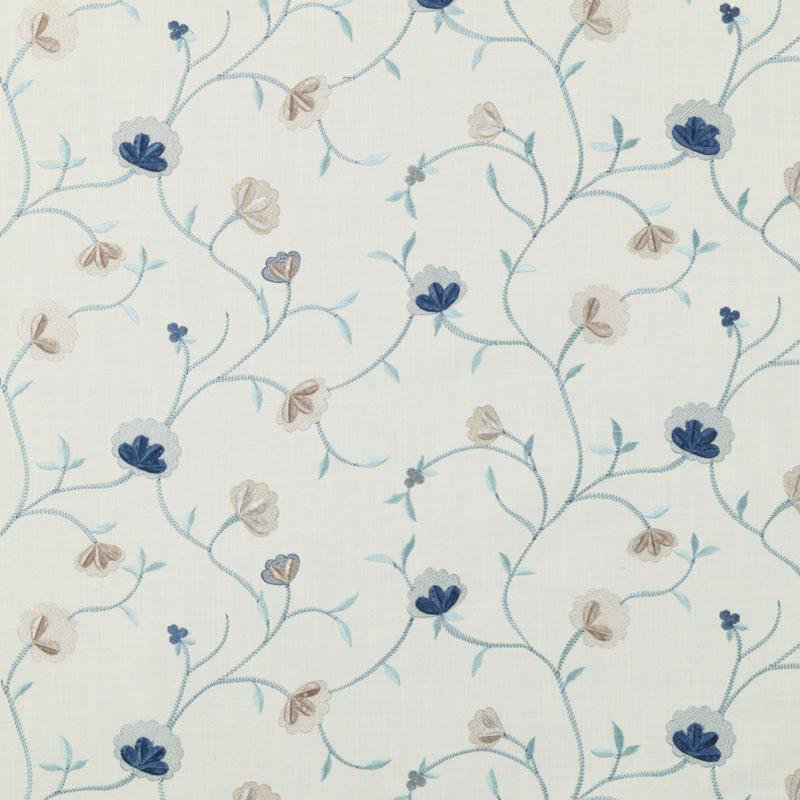Veranda Embroideries Fabric, Cornflower
