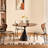 Walnut+Black Round Solid Wood Dining table-976494566