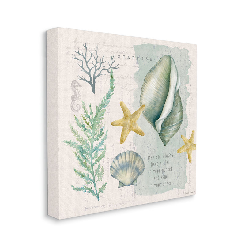 Coquillage dans une poche de sable dans des chaussures, citation de plage surdimensionnée, estampe numérique encadrée par Stephanie Workman