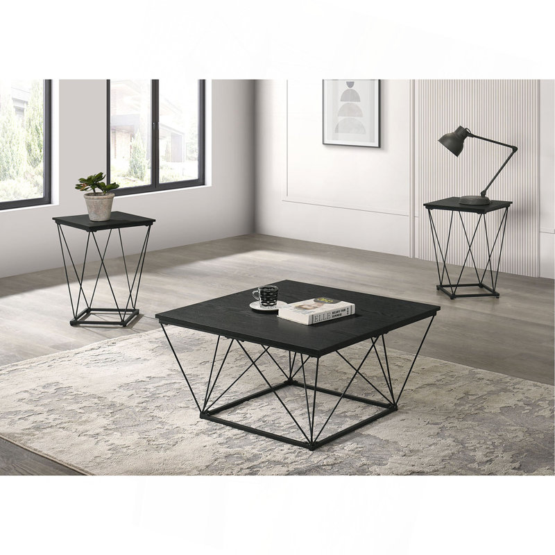 Ensemble de tables 3 pièces de style contemporain 1 table basse 2 tables de bout 2 X