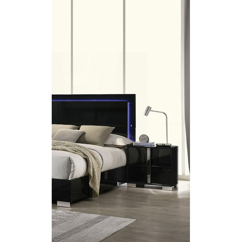Table de chevet contemporaine classique 1pc, Noir