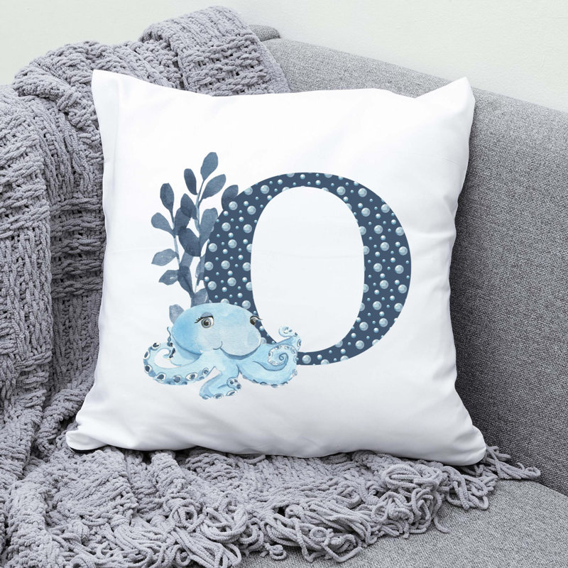 Nautical Sea Life_467 - Coussin décoratif en polyester, H 20 po x l 20 po