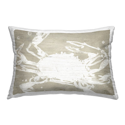 Rustic Crab Pattern Outdoor Printed Pillow by June Erica Vess
