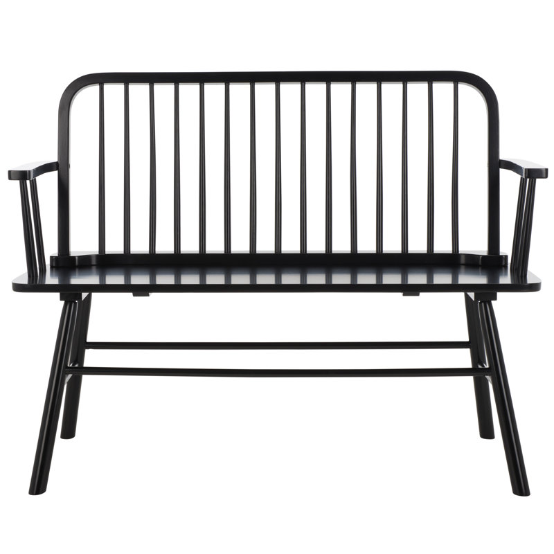 Banc en bois massif Sireen, Noir