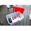 Ensemble de 4 bacs de rangement 14,5 gallons avec couvercles - bacs transparents imprimés pour l'organisation à domicile, bacs décoratifs colorés pour le rangement des jouets, décorations de Noël, dortoir et garde-robe