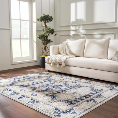 Tapis oriental bleu marine Bindin