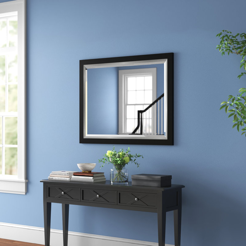 Ahraya Flat Wall Mirror, Black, 35.5" x 45.5"