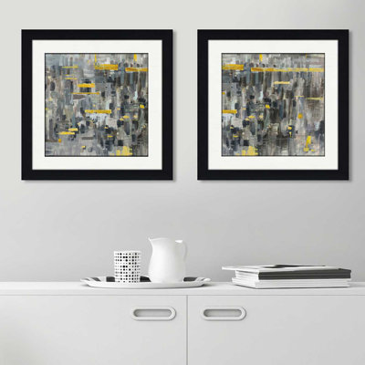 « reflections crop », ensemble de 2 reproductions de peintures à l’acrylique encadrées