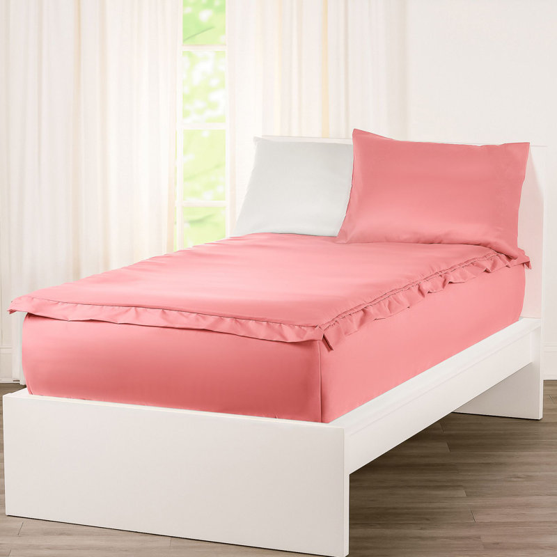  Bunkie Deluxe All-In-One Zipper Bedding Set, Pink, Twin