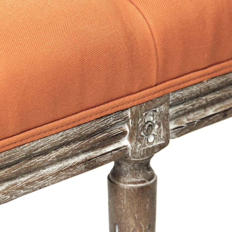 Louis Upholstered Bench, Orange