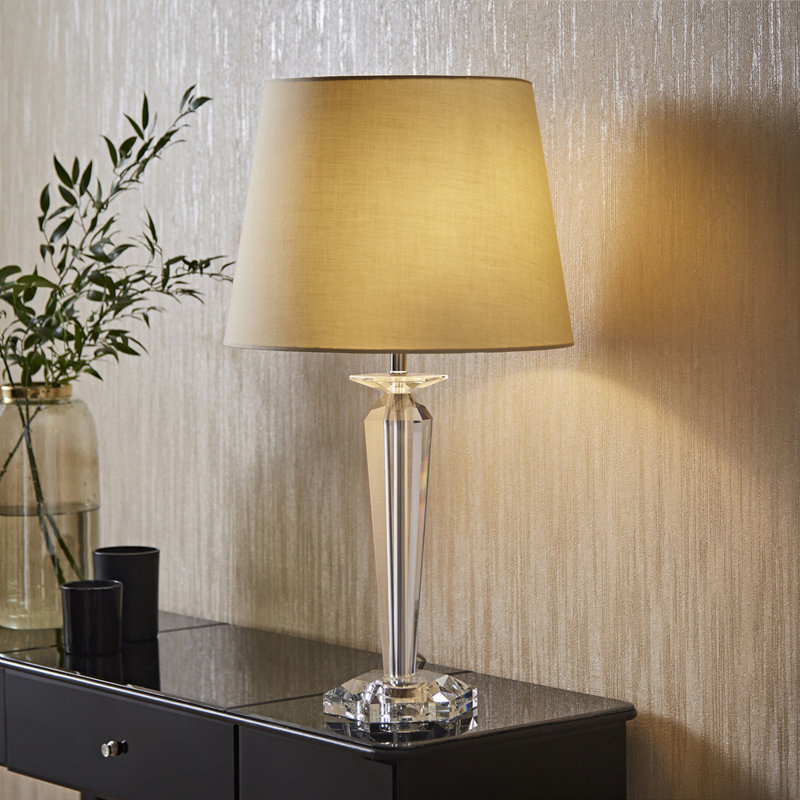 Lea Metal Table Lamp, Beige, No