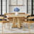 47" Round Dining Table For 4-7 People, Modern Wood Kitchen Table With Sturdy Metal Base, Large Round Dinner Table For Dining Room, Easy Assembly-416538226