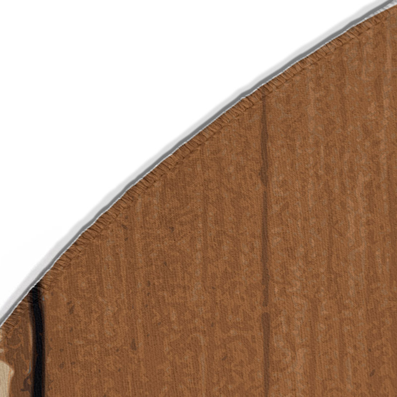 Transportation Brown Indoor and Outdoor Area Rug, Round 5'