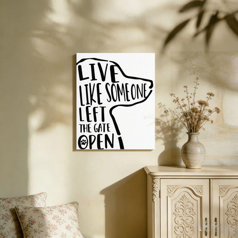 «Live Like Someone Left The Gate Open», art mural en bois à l'arrière 36 po x 24 po