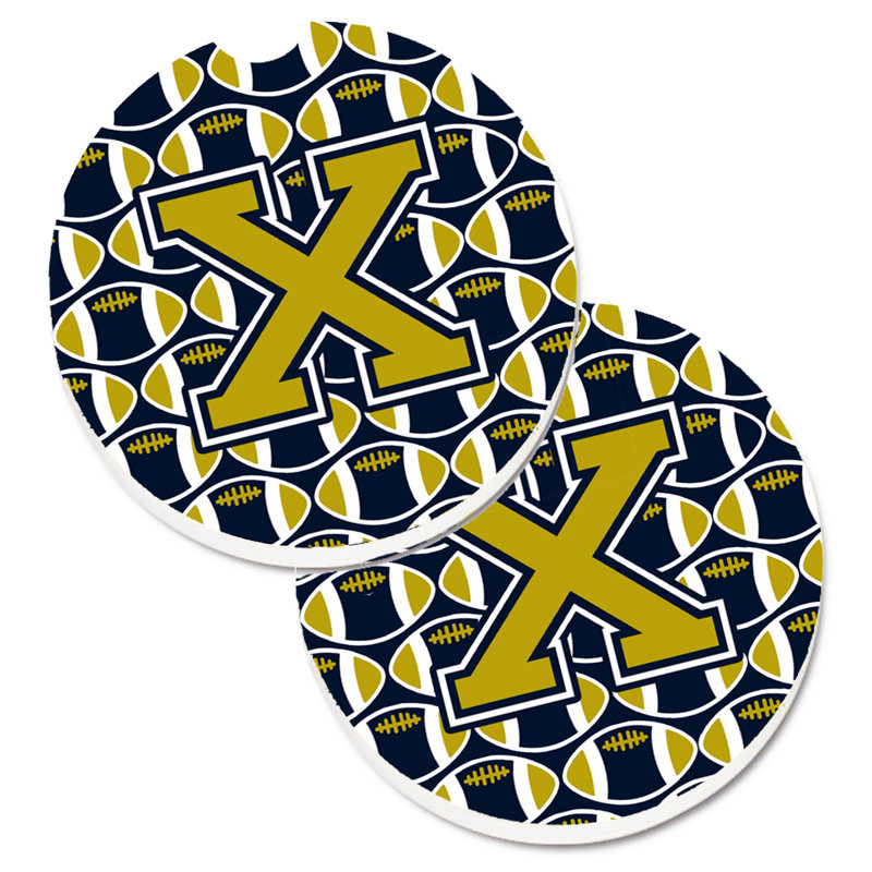Sous-verre de football, X, Or / Bleu