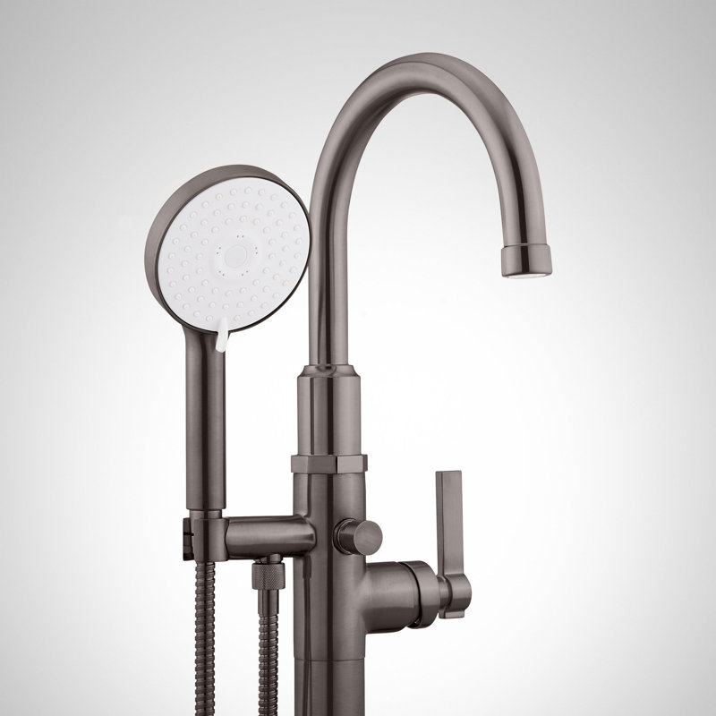 Signature Hardware Greyfield Freestanding Tub Filler without Rough in Valve, Aged Brass