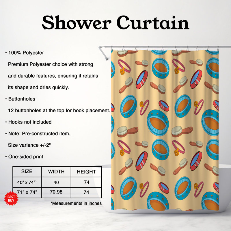 Rideau de douche standard 1 pièce Cat Vibes, H 74 po x l 71 po