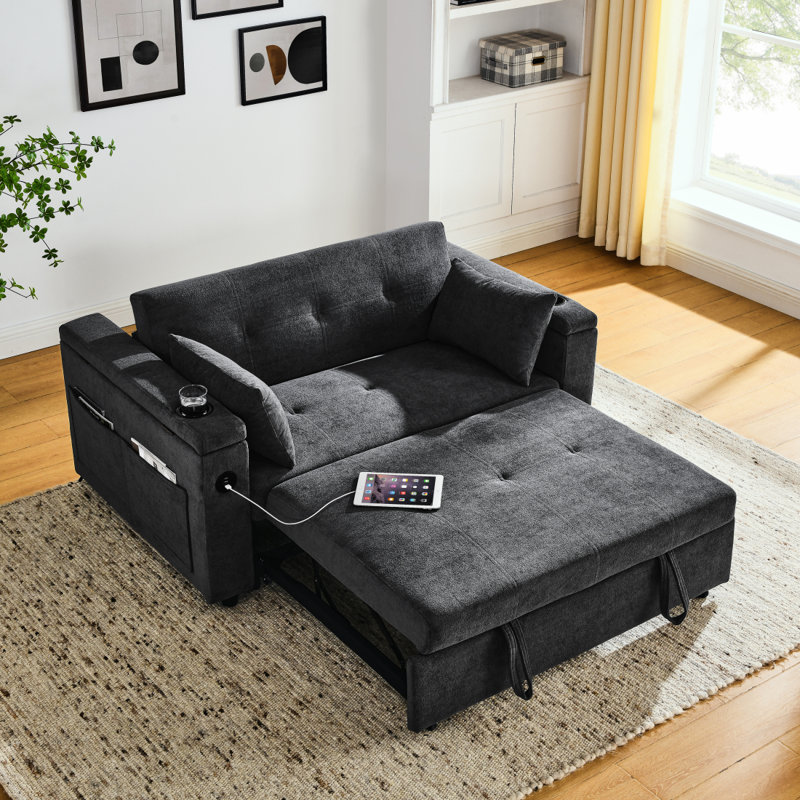 Canapé-lit modulaire escamotable, Gris