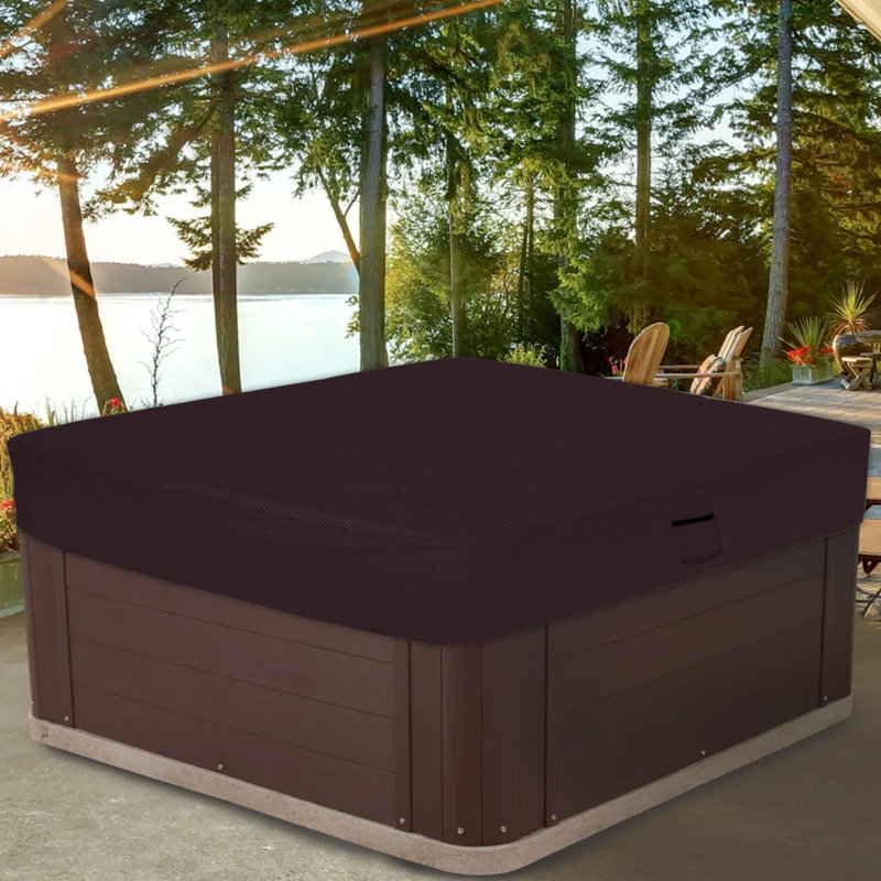 Hot Tub Jacuzzi Outdoor Gazebo Covers/ Cover for Square Hot Tub, Waterproof UV & Weather Resistant Protector, Coffee