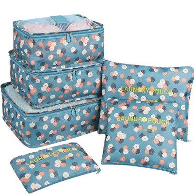 6Pcs Packing Cubes Compression Travel Carry On Luggage Organizer Bags Toiletry Bag Pouch