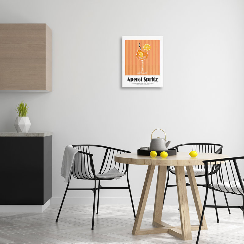 Art mural classique sur toile Aperol Spirz, design par lettré et doublé, H 20 po x l 16 po