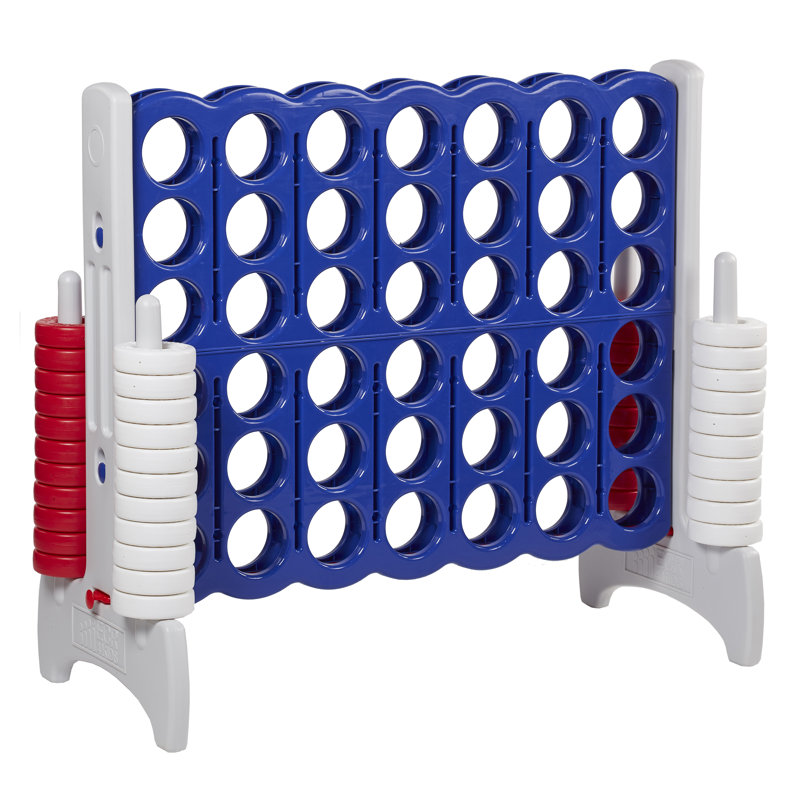 ECR4Kids Jumbo 4-To-Score Giant Game with 42 Rings and Reset Sliders, Kids Games, Red/White/Blue