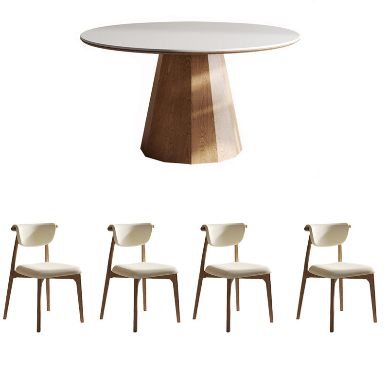 Ensembles de table de salle à manger en bois massif et ardoise épaisse., H 29,53 po x L 47,24 po x l 47,24 po