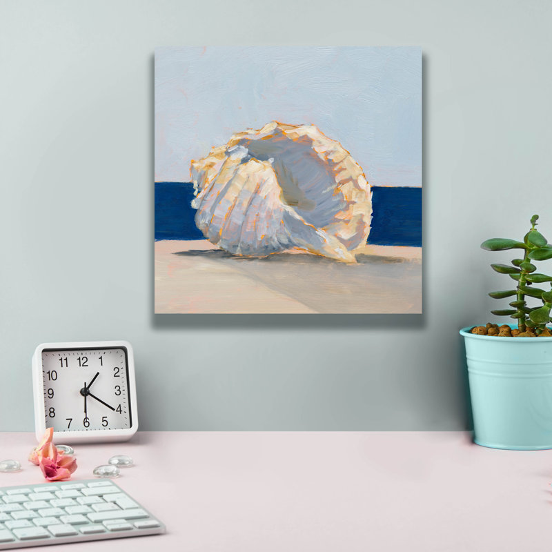 «Shell By The Shore 2» par Ethan Harper, art mural sur toile, H 12 po x l 12 po