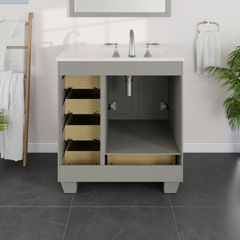 Ensemble de meuble-lavabo simple 30 po Yena, Gris