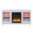 Sestriere 70"W White Walnut Finish TV Stand Console With Fireplace And Heater-1925678061