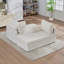 Canapé-lit convertible 63,39 po, canapé en chenille avec coussins et pieds en métal-1850814878