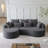 Boneless Modern Upholstered Oversized Sectional Sofa, 105-Inch Chenille 4-Seater Extra Deep & Wide Seat Curved Cloud Couch with 7 Pillows, Free Combination Sofa Couch for Living Room,Bedroom-814674783-814674781