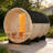 6 Person Outdoor 6KW White Pine Wood Barrel Sauna With Tempered Glass Door And Porch Benches For Backyard Patio
