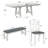 Ecker 7-Piece Extendable Dining Table Set Modern 71"-90" Solid Wood Kitchen Table With Leaf & 6 Upholstered Chairs Space-Saving Set For Dining Room, Kitchen