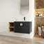 Meuble-lavabo à fermeture en douceur de 40 po avec lavabo et petites tablettes de rangement