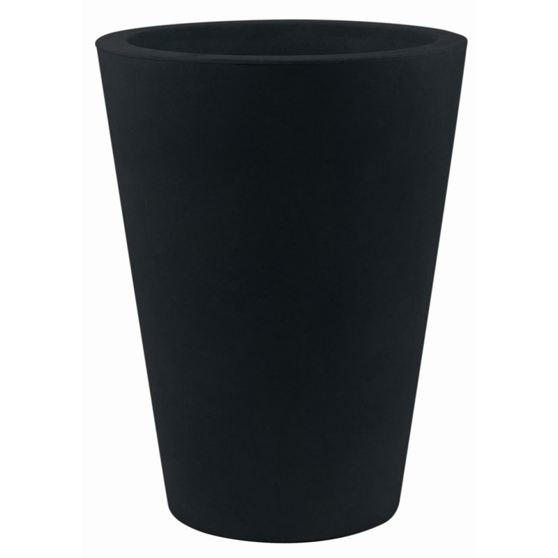 Cone Resin Pot Planter, 31.5" H x 15.75" W x 15.75" D, Black