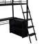 Lit mezzanine simple avec bureau et tablettes à DEL Led-2131277196