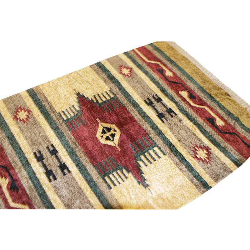 High-Quality Hand-Knotted Red And Beige Area Rug