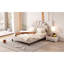 Lit plateforme tapissier avec tête de lit en velours à motif floral