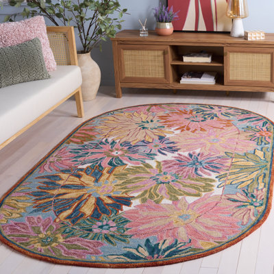 Elrey Hand-Tufted Wool and Cotton Floral Area Rug