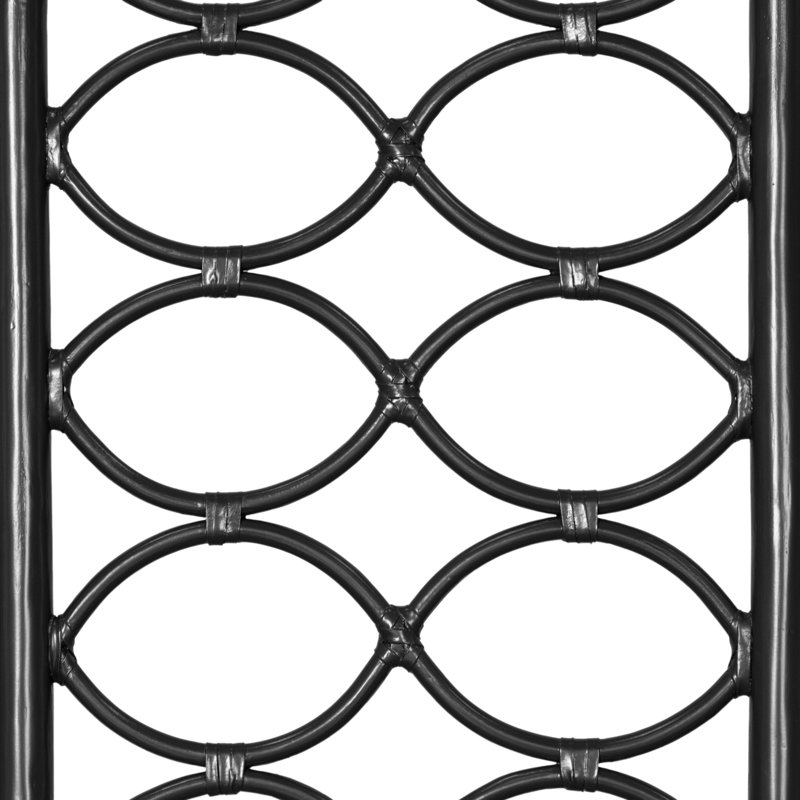Infinity Wicker/Rattan Open-Frame Headboard, Black, Twin