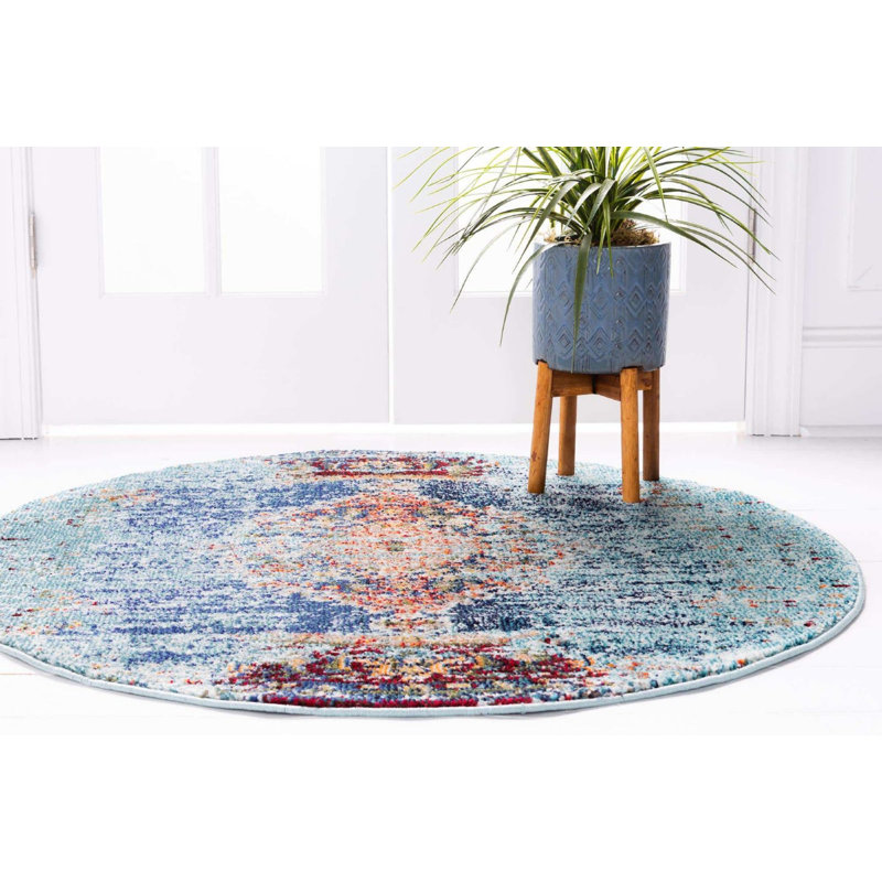 Abstract Indoor Rug, Round 6'