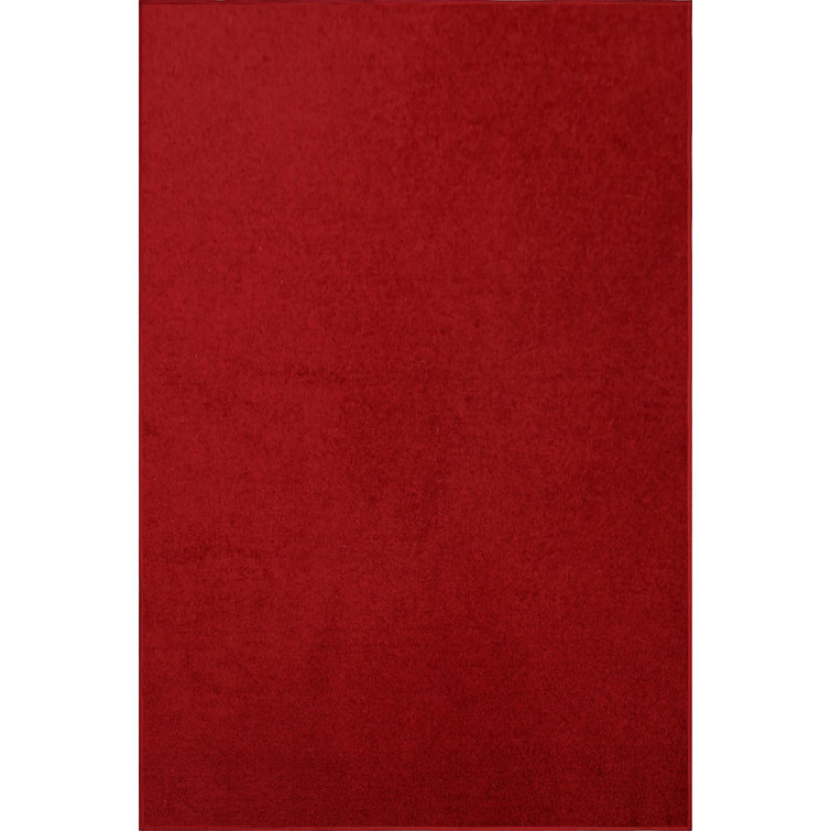 Latitude Run® Solid Color Custom Size Runner Area Rugs Red