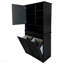 Armoire de buanderie avec portes et tablette, panier à linge inclinable, plusieurs espaces de rangement, style autoportant, tablette ouverte, tablette réglable