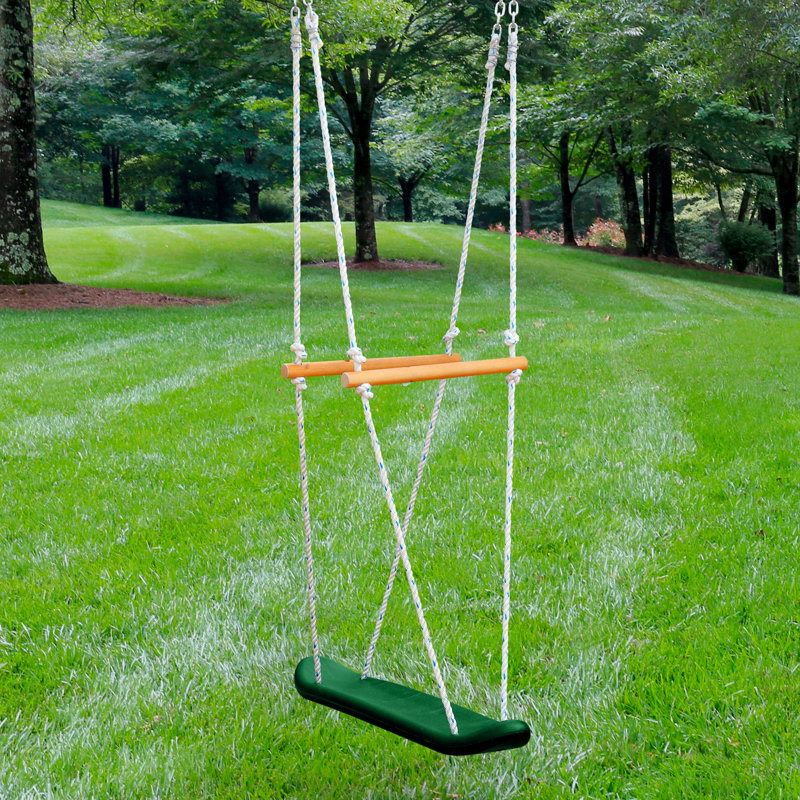 Green and Black Skateboard Swing with Rope and Chain
