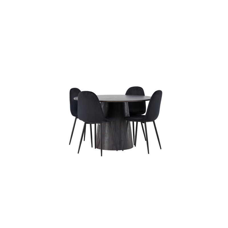 Taylor 4 - Person Dining Set, Black