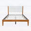 Structure de lit plateforme Mid-Century moderne avec tête de lit tapissier, support en lattes de bois, aucun sommier requis, assemblage facile, pleine grandeur, brun-79130956-79130958