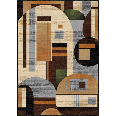 Woven Trends Samson Area Rug Modern Persian Geometric Pattern Carpet for Living Room, Bedroom Decor - Multi