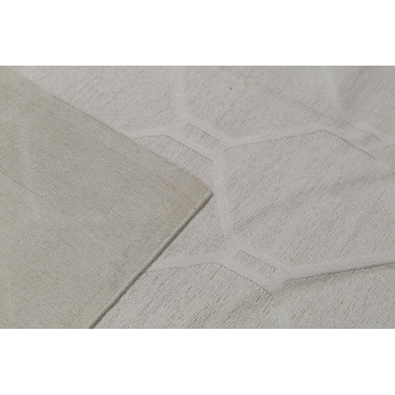 Cotton Geometric Area Rug in Gray